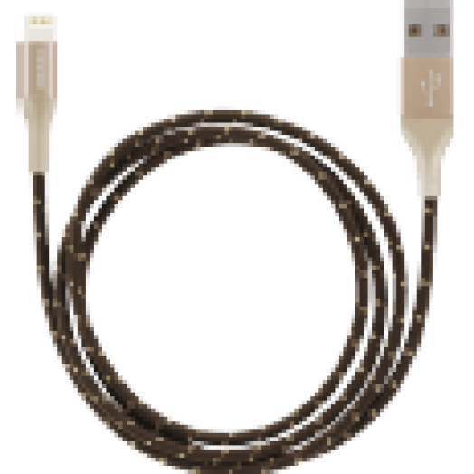 Textil fekete USB Lightning adatkábel 1m (OT222AGD)