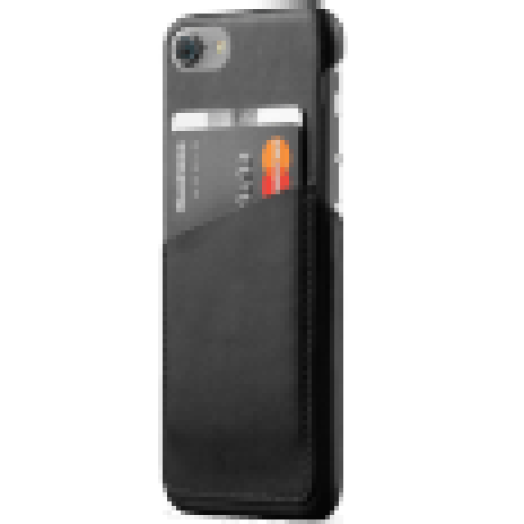kártyatartós fekete bőr iPhone 7 tok (CS020BK)