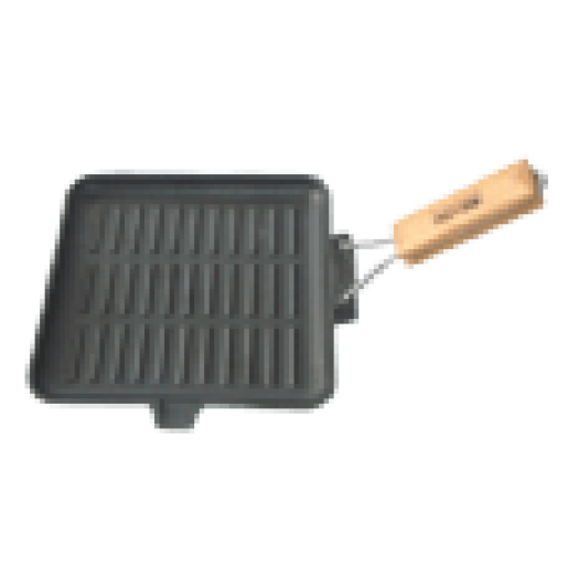 HEB 10376 Öntöttvas grill serpenyő 24 cm, szögletes