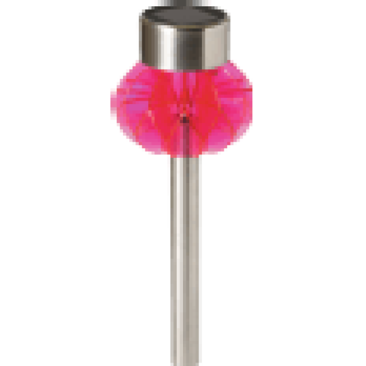 MX 838/P Szolár fém kerti lámpa, műanyag dekorációval, pink