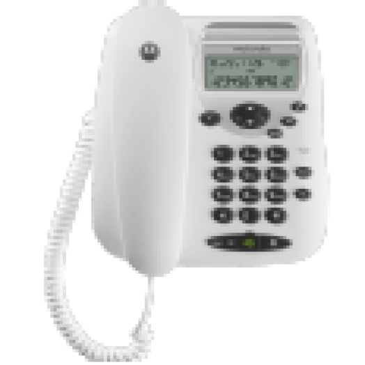 CT2 fehér vezetékes asztali telefon kijelzővel