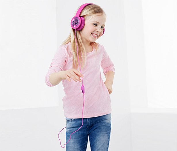 Gyermek sztereó fejhallgató, rózsaszín