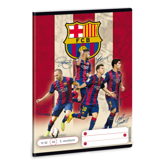 FC Barcelona fotós A5 füzet 12-32 3.osztály