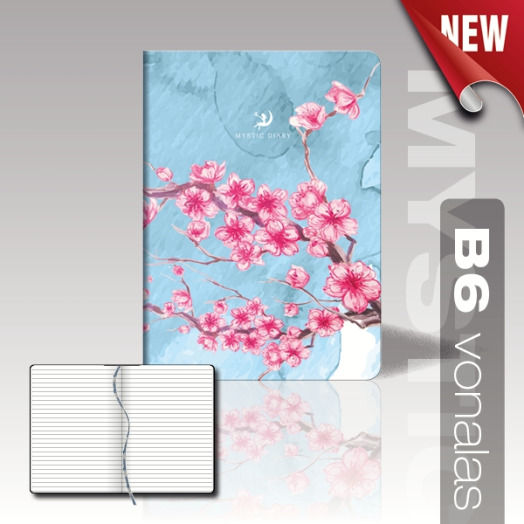 Mystic jegyzetfüzet B6 vonalas MN04 cseresznyevirág