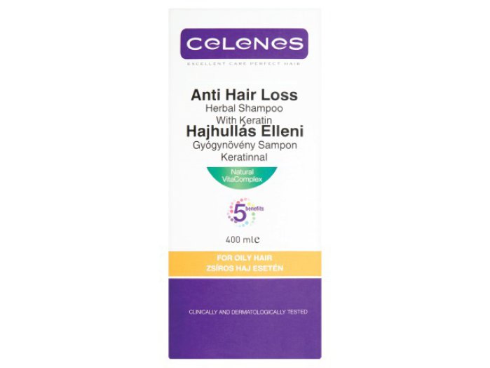 Celenes hajhullás elleni sampon
