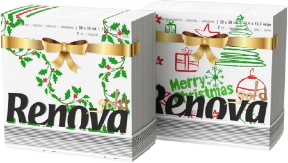 Renova Gold Maxi karácsonyi szalvéta mintás 2 réteg