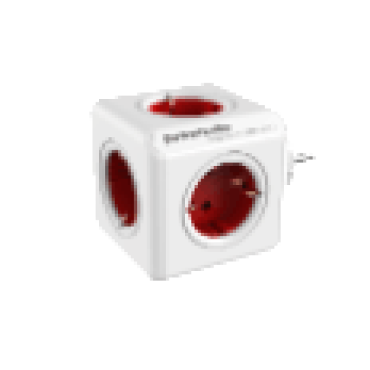 1100RD/DEORPC PowerCube Original hálózati elosztó, 5 dugalj, fehér-piros
