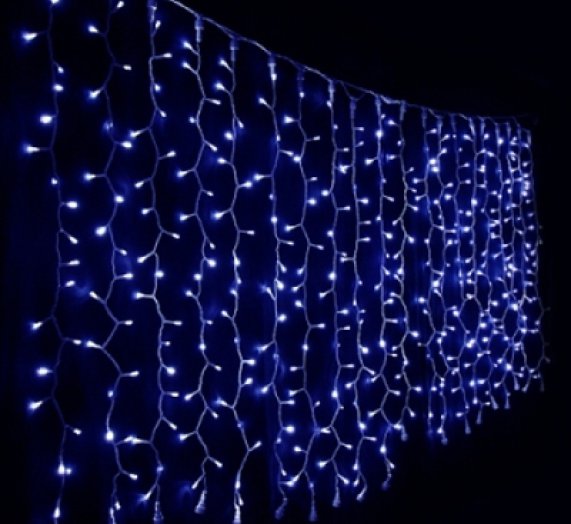 LED fényfüggöny – kék 3m x 3m (300 LED)