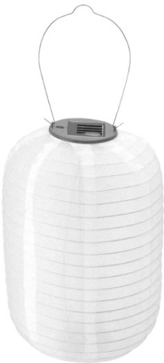 Napelemes vízálló ovális kültéri LED lampion (20 cm) – fehér színben