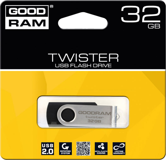 Pendrive 32GB GOODRAM Twister USB2.0, fekete