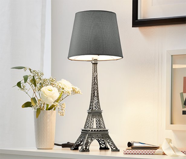Asztali lámpa textilernyővel, Eiffel-torony