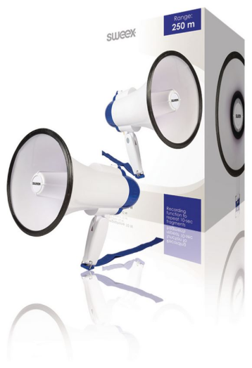 Megafon beépített mikrofon fehér/kék