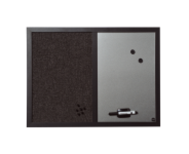 Bi-Office kombitábla fakeretes 45x60 cm ezüst/fekete