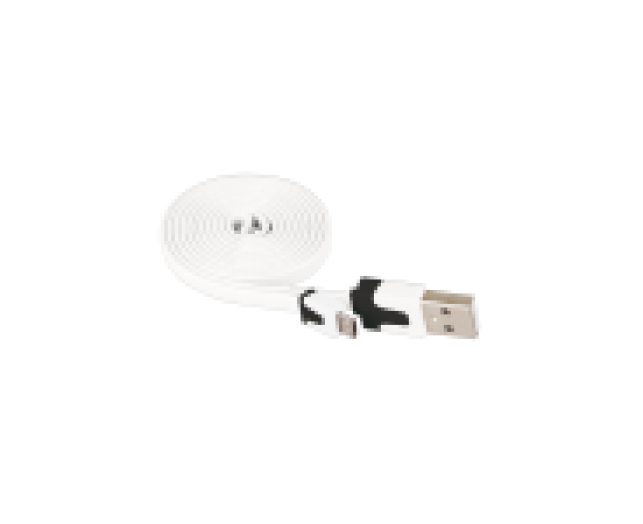 Emos okostelefon lapos kábel USB 2.0 A -USB microB,1m,fehér