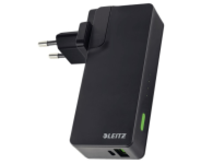Leitz Complete USB utazó töltő és powerbank, fekete