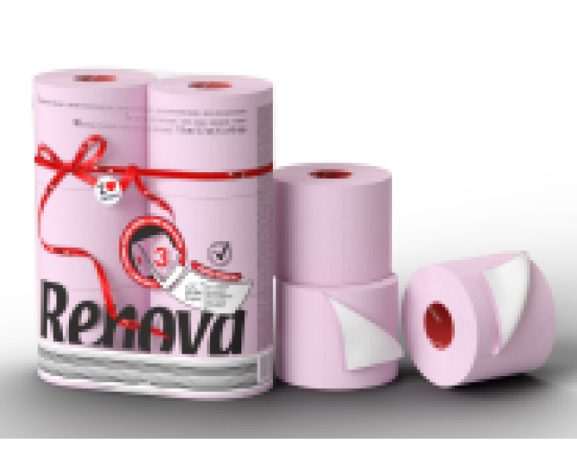 Renova Rl Maxi toalettpapír rózsaszín, 3 réteg 6 tekercses