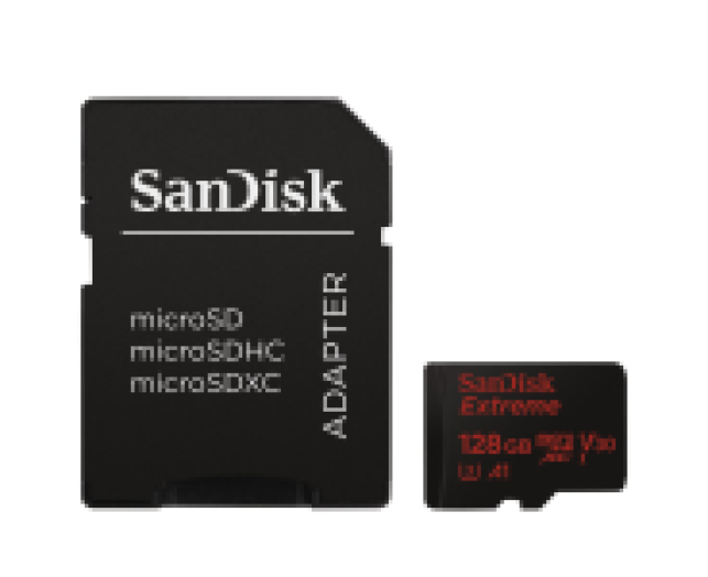 Sandisk microsd EXTR 128GB CL10 UHS-I, V30, A1