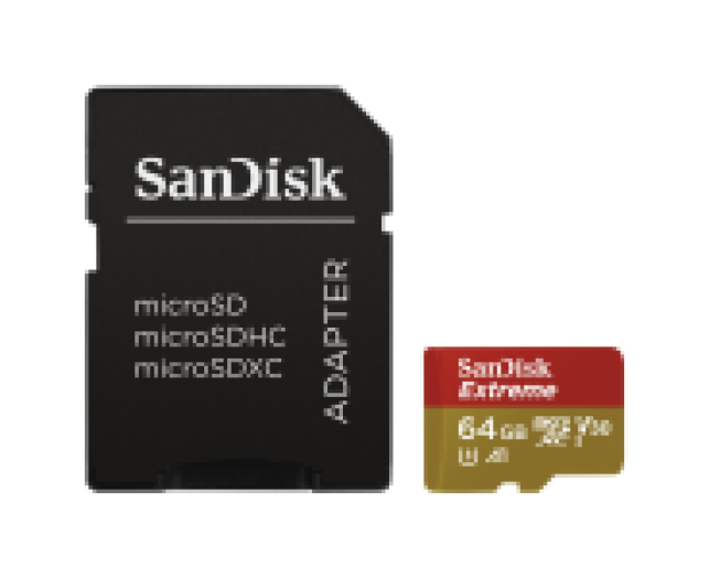 Sandisk microsd EXTR 64GB CL10 UHS-I, V30, A1