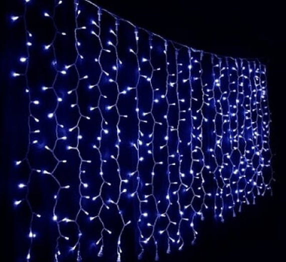 LED fényfüggöny – kék 3m x 3m (300 LED)