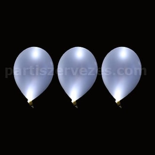 Világító LED lufi többféle színben | 25 DB/CSOMAG | Ezüst színű lufi