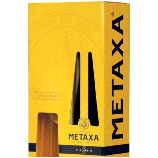 Metaxa 5* szeszes ital 1 db pohárral díszdobozban