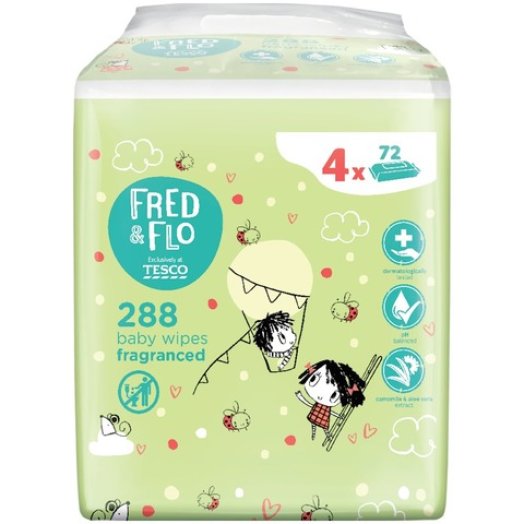 Fred & Flo babatörlő kendő négyes kiszerelés