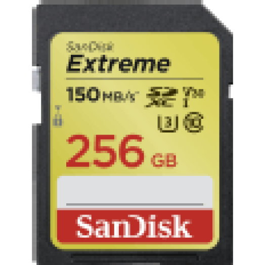 SDXC Extreme kártya 256GB, 150MB/s V30 UHS-I U3