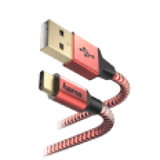 178296 Adatkábel USB Type-C   Reflective   1,5M, Piros