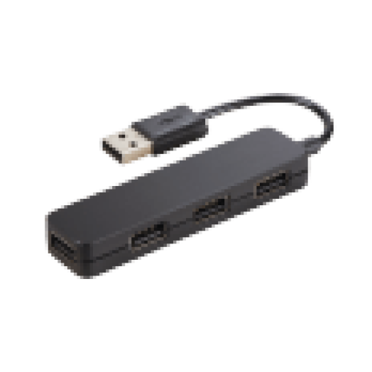 12324 USB 2.0 Hub,   Slim   1:4, Fekete