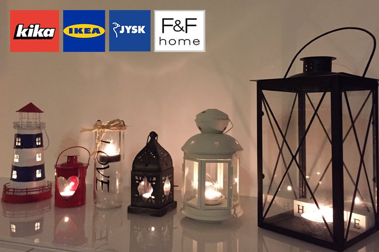 Lámpás és mécses kínálat a Kika, Ikea, Jysk és F&F áruházakban