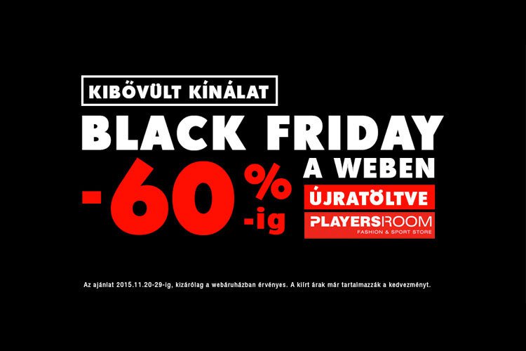 Black Friday 60% kedvezménnyel a Playersroommal