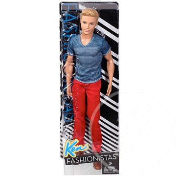 Barbie: Fashionista Ken baba piros nadrágban - Mattel
