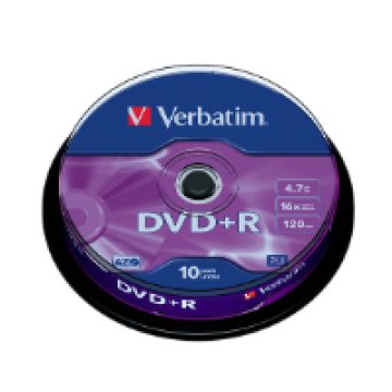 DVD+R lemez 4,7 GB 16x, 10db hengeren AZO