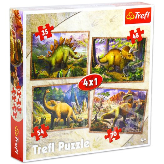 Dinoszauruszok 4 az 1-ben puzzle