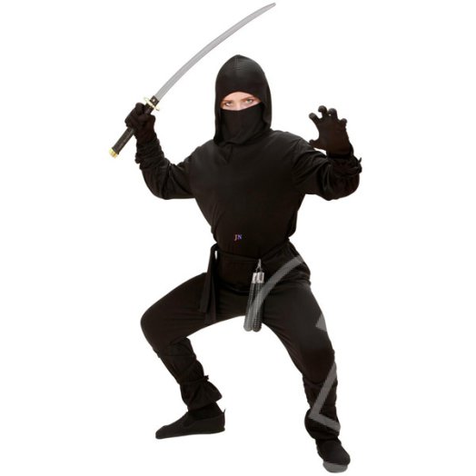Fekete ninja jelmez 140cm