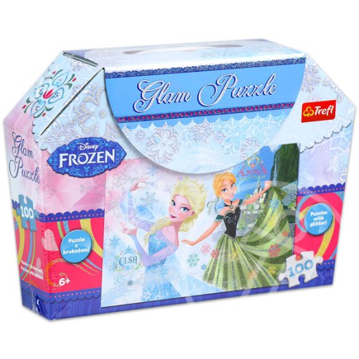 Disney hercegnők: Jégvarázs csillámos puzzle - 100 db
