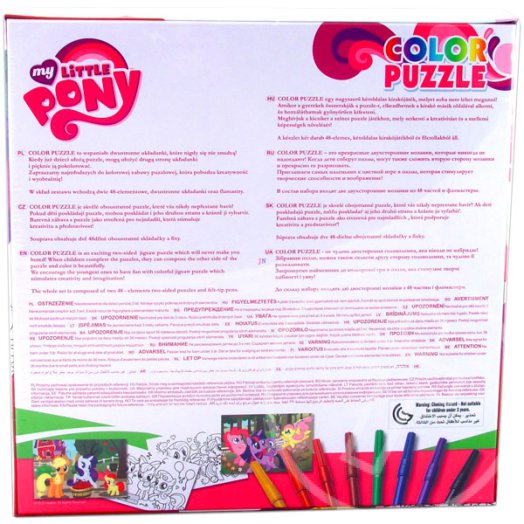 Én kicsi pónim: 80 darabos puzzle mobilos alkalmazásokkal - ajándék 2 x 48 darabos színezhető puzzle