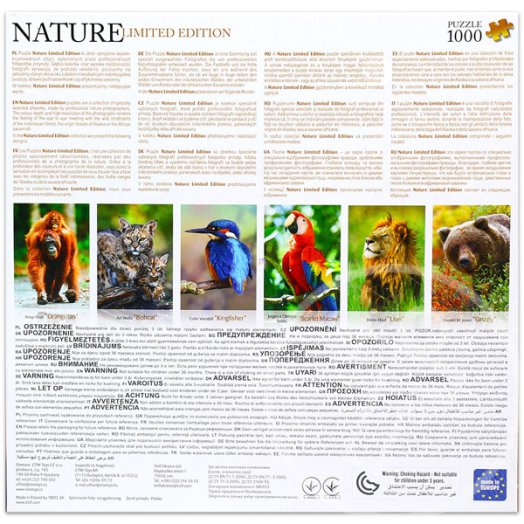 Nature Limited Edition: Nemes vadak puzzle - Oroszlán, 1000 db