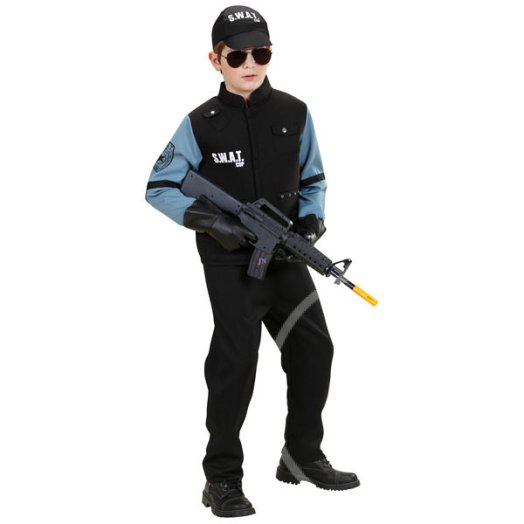SWAT különleges rendőr jelmez 140cm-es méretben
