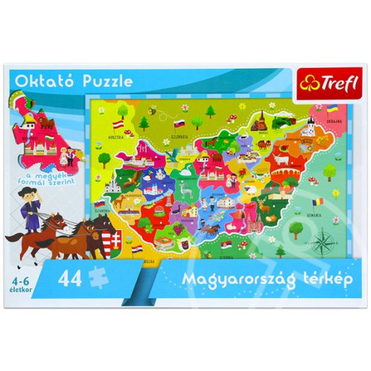 Magyarország 44 db-os térkép puzzle