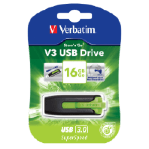 Store n Go V3 16GB USB 3.0 pendrive fekete-eukaliptuszzöld