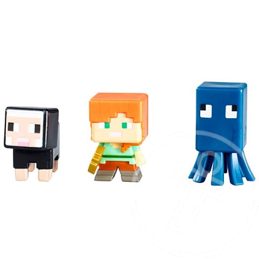 Minecraft: Alvilágkő sorozat 3 darabos mini figura szett - fekete, barna, kék
