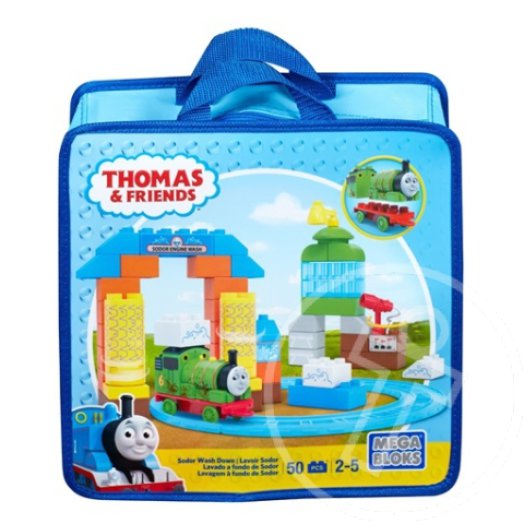 Mega Bloks: Thomas és barátai - Percy nagy vonatmosó 50db-os játékszett - Mattel