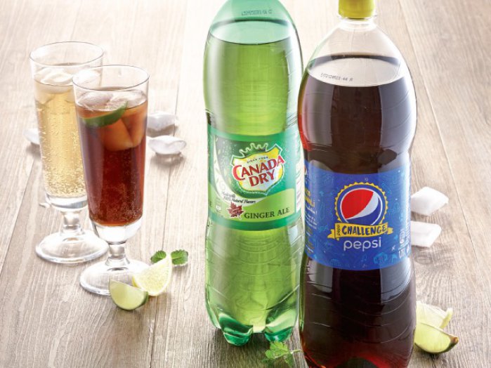 Pepsi Cola, Mirinda narancs, 7Up és Schweppes, Canada Dry szénsavas üdítőital