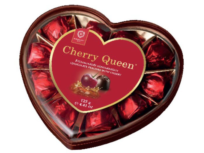 Cherry Queen szívdesszert étcsokoládéval