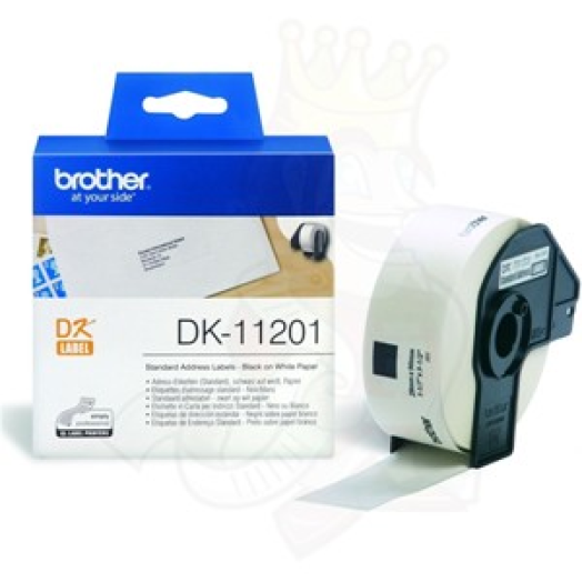 Brother DK11201 szalag fehér/fekete 29x90mm, papír