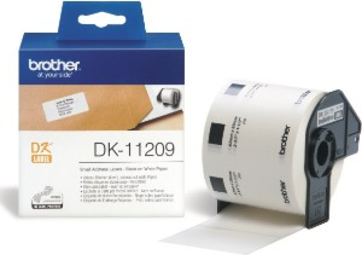 Brother DK11209 szalag fehér/fekete 29x62mm, papír