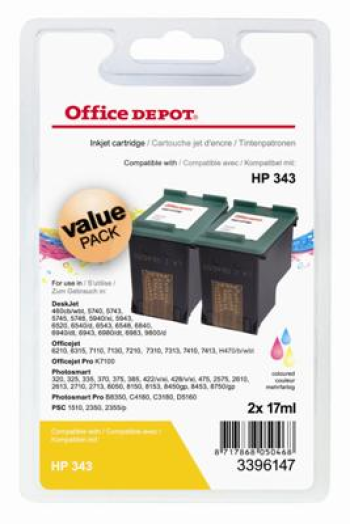 Office Depot HP CB332EE/343 kompatibilis patron, színes