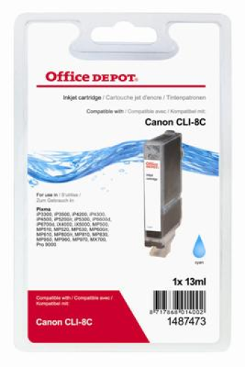 Office Depot Canon CLI8 kompatibilis patron, cián