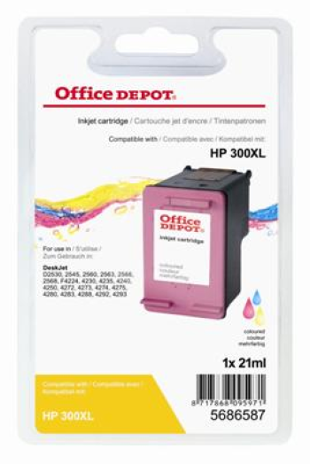 Office Depot HP CC644EE/300XL kompatibilis patron, színes